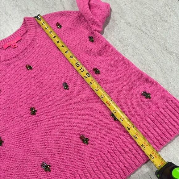 Lily Pulitzer Pink Stilla Sweater Floral Rhinestones Long Sleeve Size XS - Picture 14 of 16